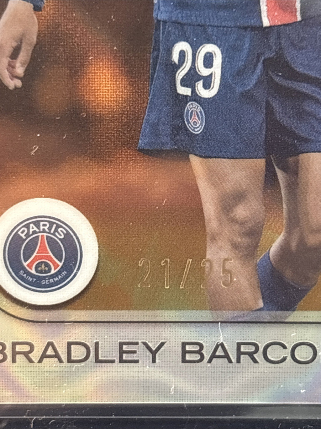 Topps Ucc Flagship Bradley Barcola Card Future Stars PSG  /25 Orange Lava