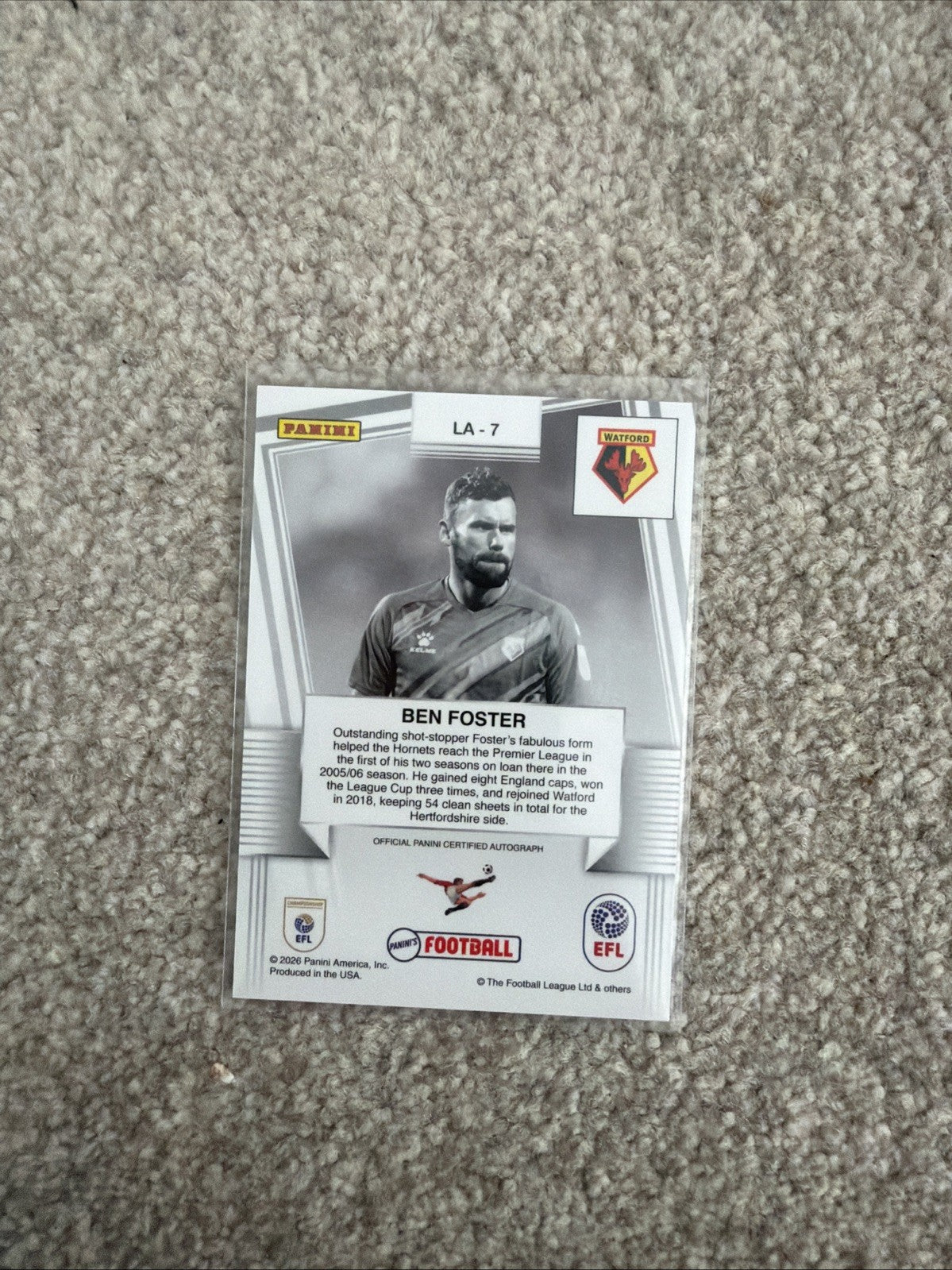 2025/26 Panini Football Ben Foster Legend Auto Watford Autograph LA-7
