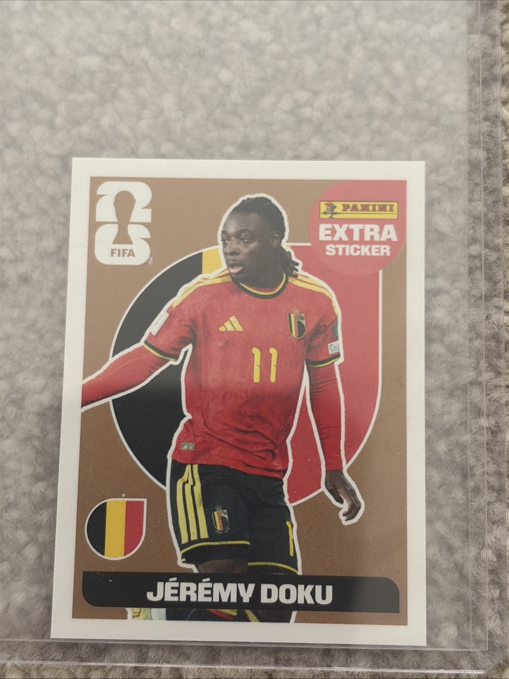 Panini World Cup Sticker 2026 jeremy doku extra sticker bronze