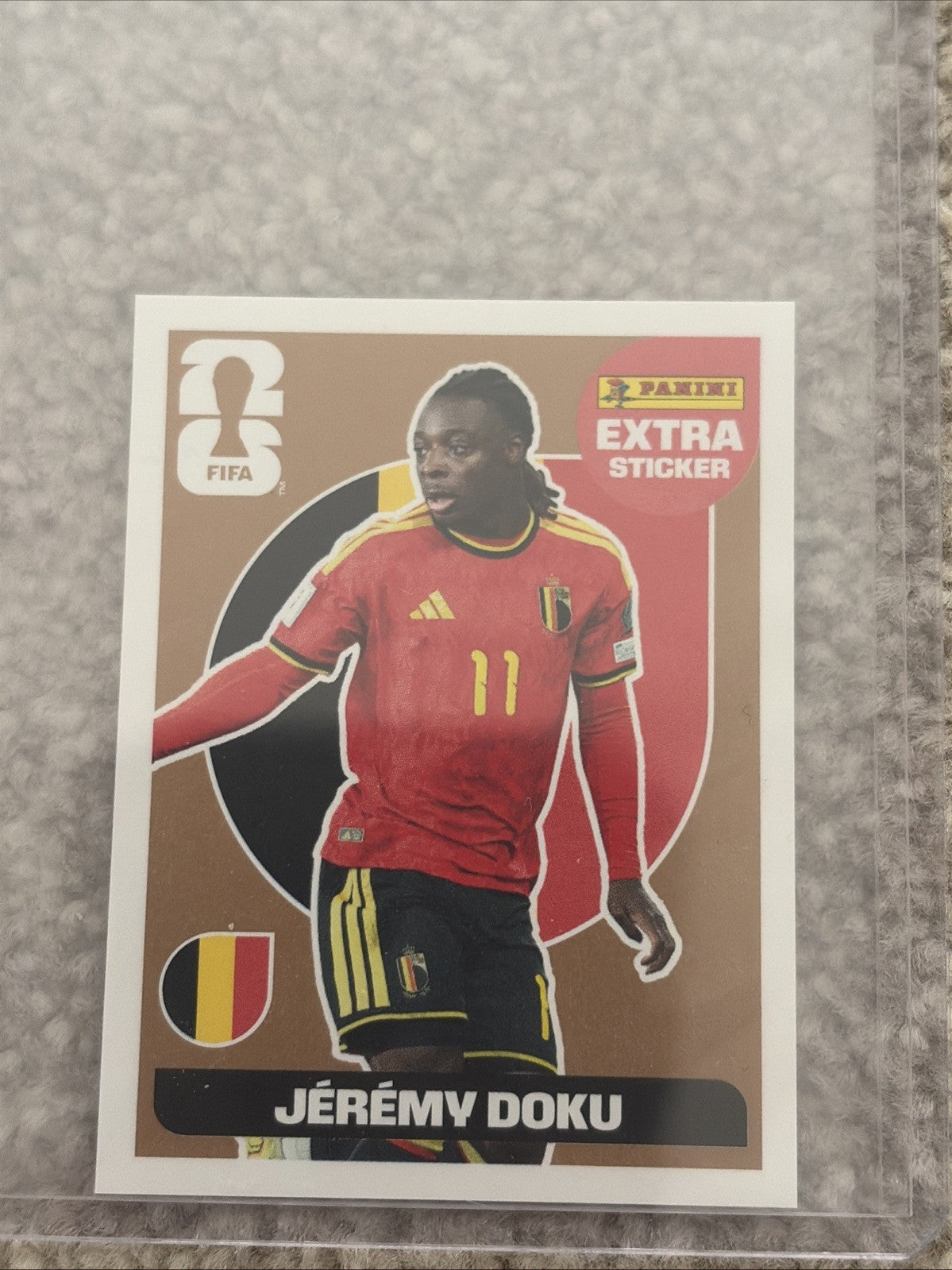 Panini World Cup Sticker 2026 jeremy doku extra sticker bronze