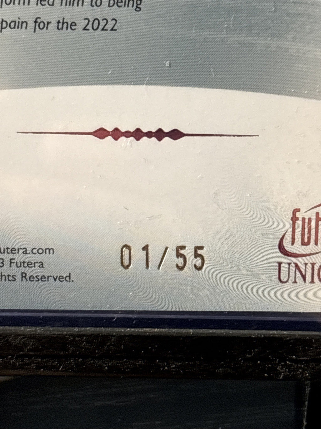 Futera 2023 Unique Gavi Serial Numbered #01 /55 #040 Spain 2022 World Cup