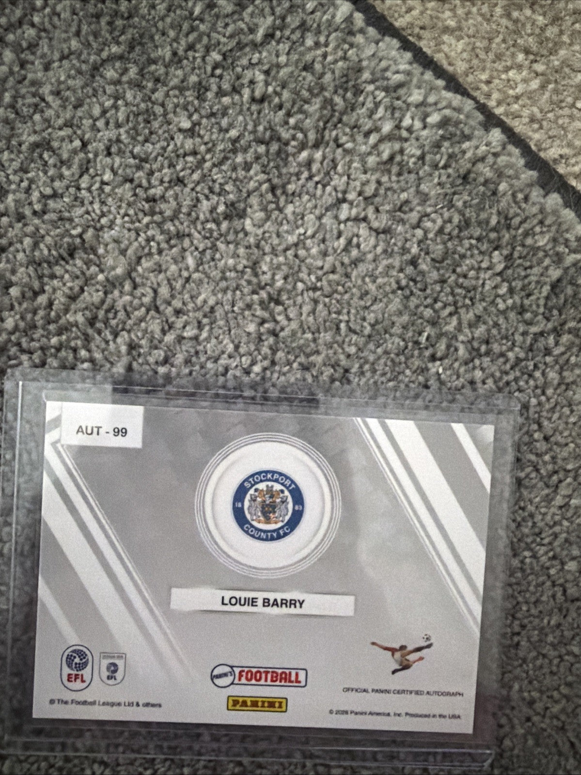 EFL Panini Football Stockport County Louie Barry Autograph