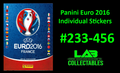 Panini Euro 2016 Individual Stickers #233-456