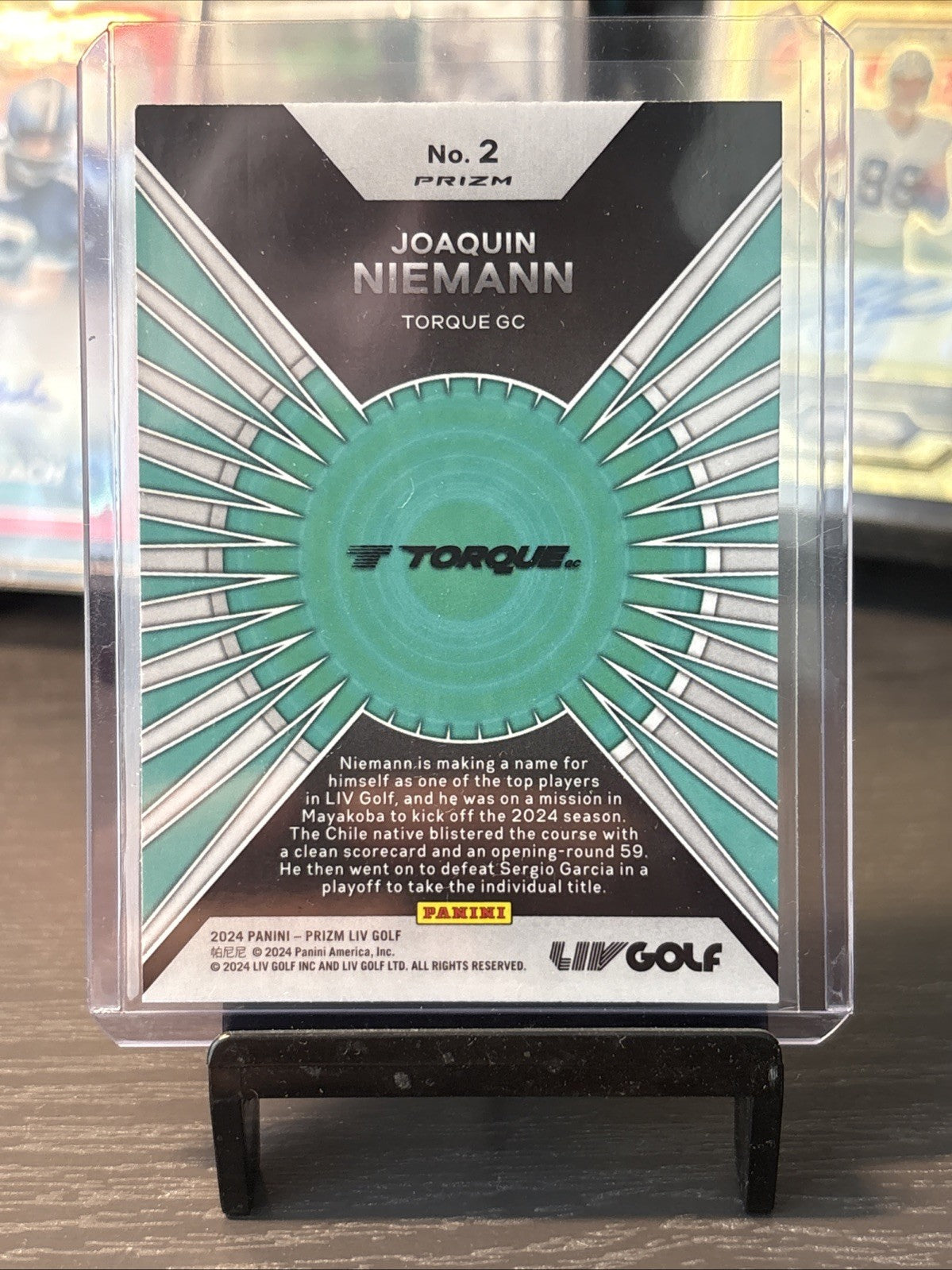 2024 Prizm LIV Golf - Joaquin Niemann - Purple Pulsar Glitter Dominance Insert