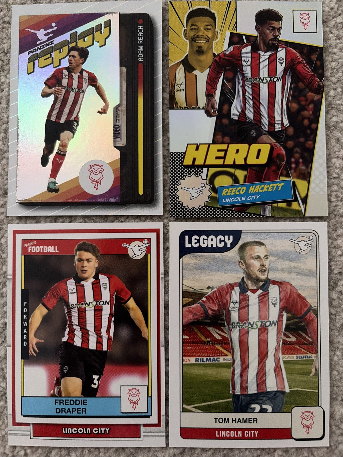Panini Football 2025/26 Lincoln City 4 card bundle