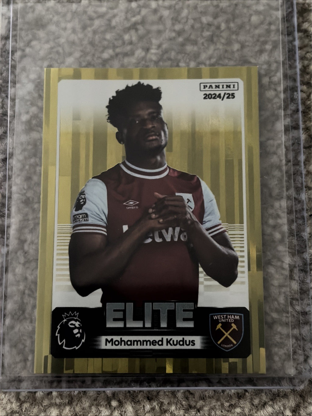 WEST HAM MOHAMMED KUDUS GOLD PARALLEL PANINI PREMIER LEAGUE 2024/25 2025