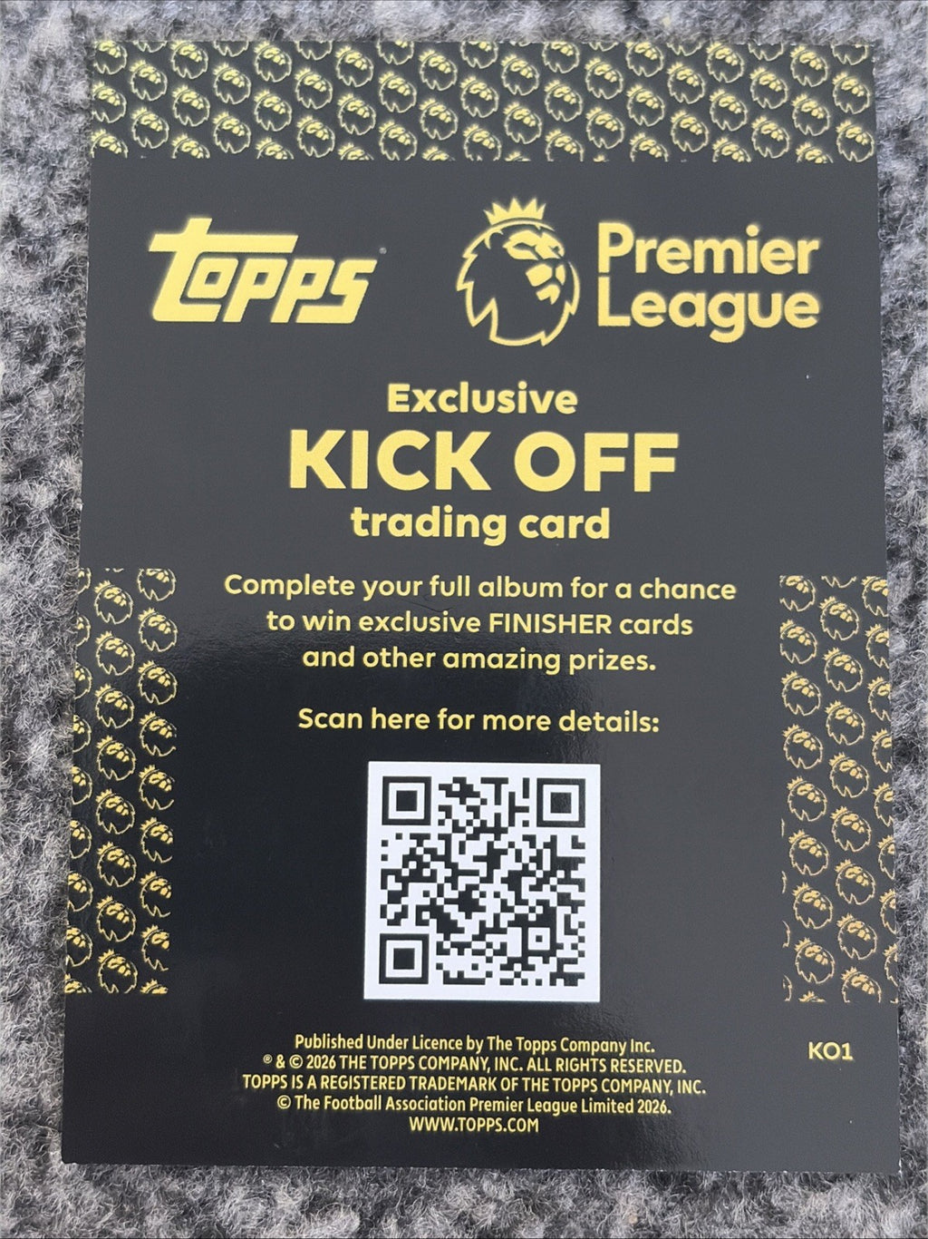 Topps 2026 Premier League Official Stickers Kick Off Card Martin Zubimendi KO1