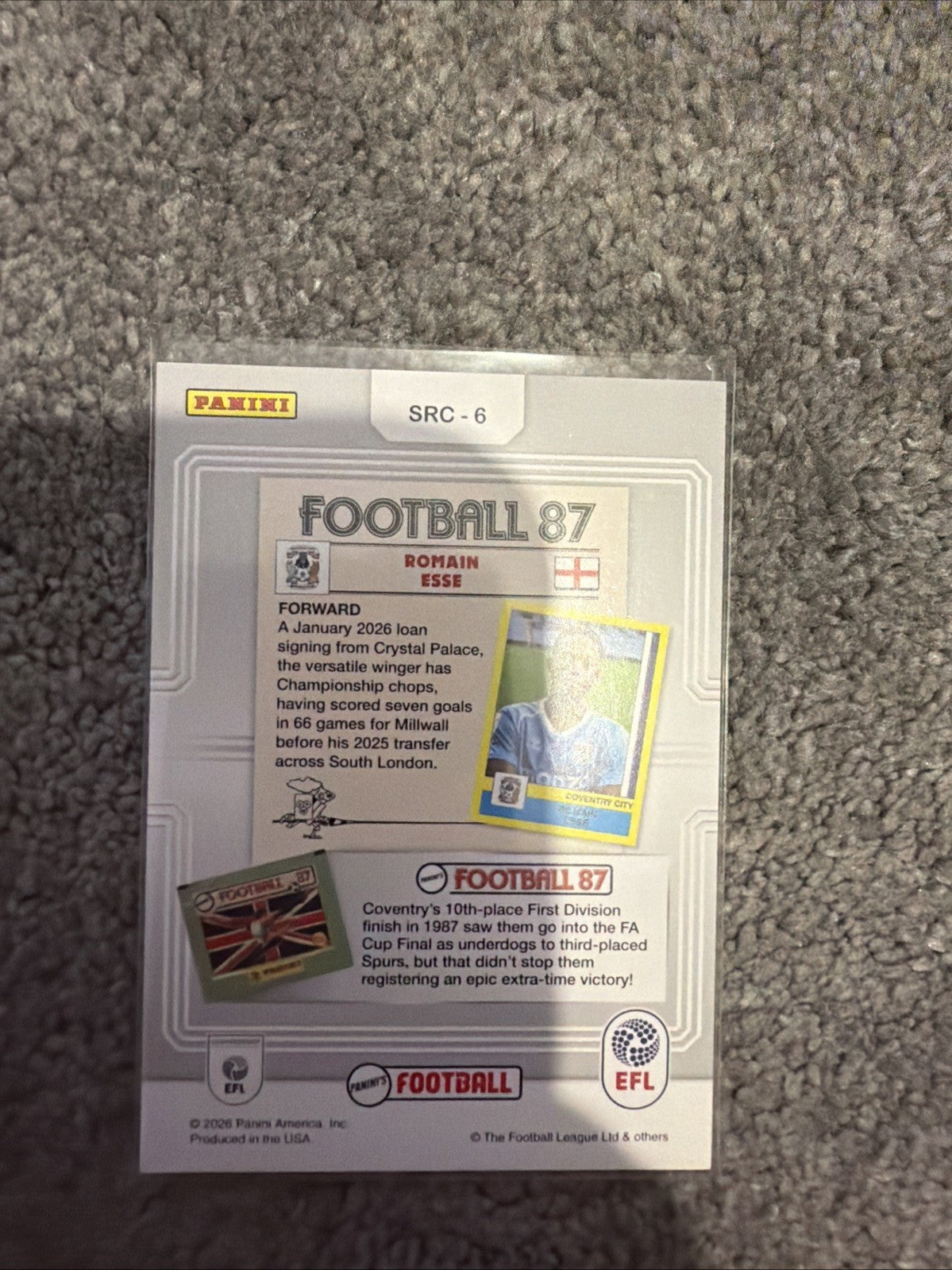 Panini Football EFL 2025/26 Romain Esse Rewind Sticker Card Coventry City Mint