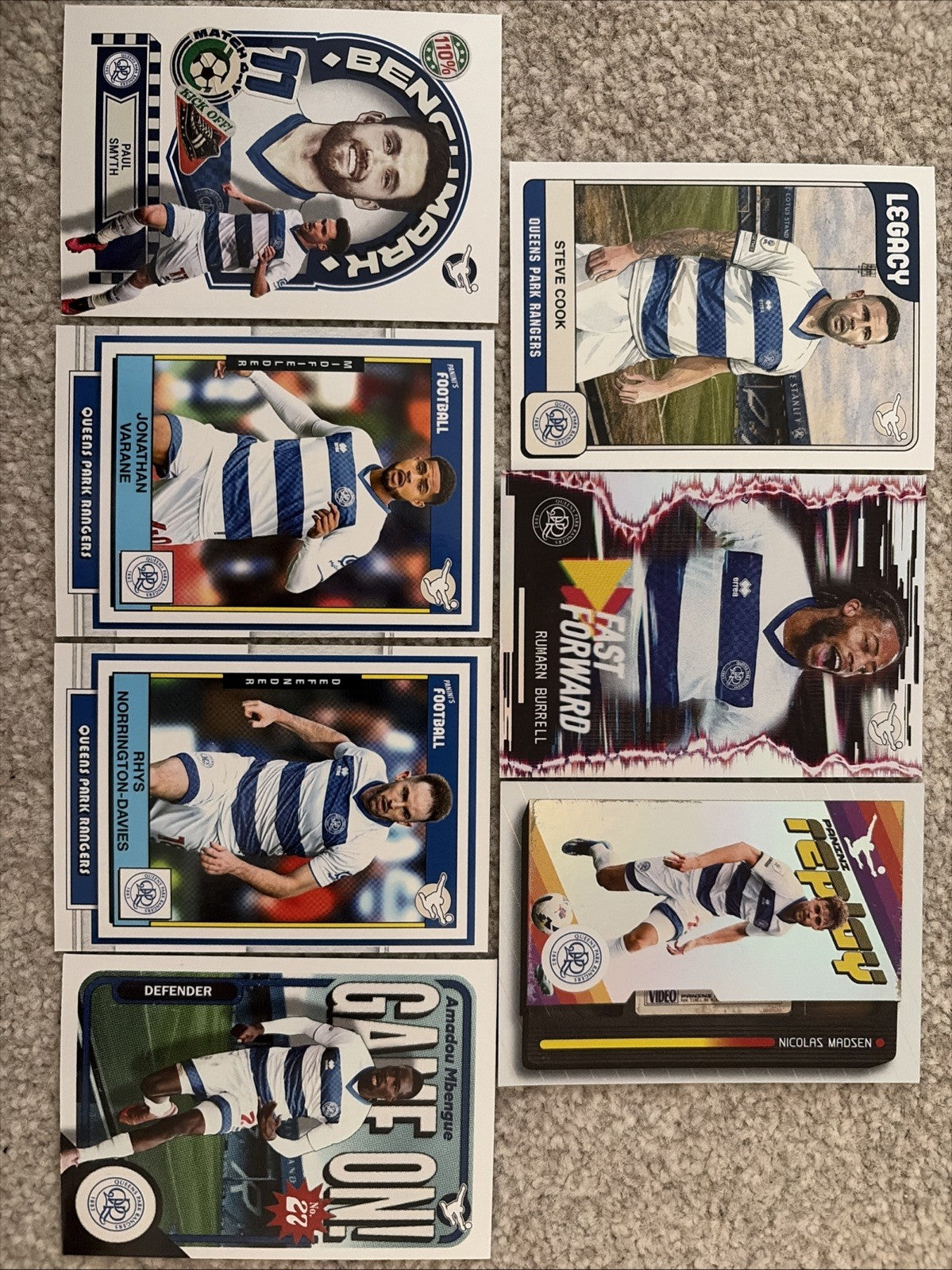 7 x Panini EFL Premium 2026 QPR Base & Inserts Bundle - No Duplicates