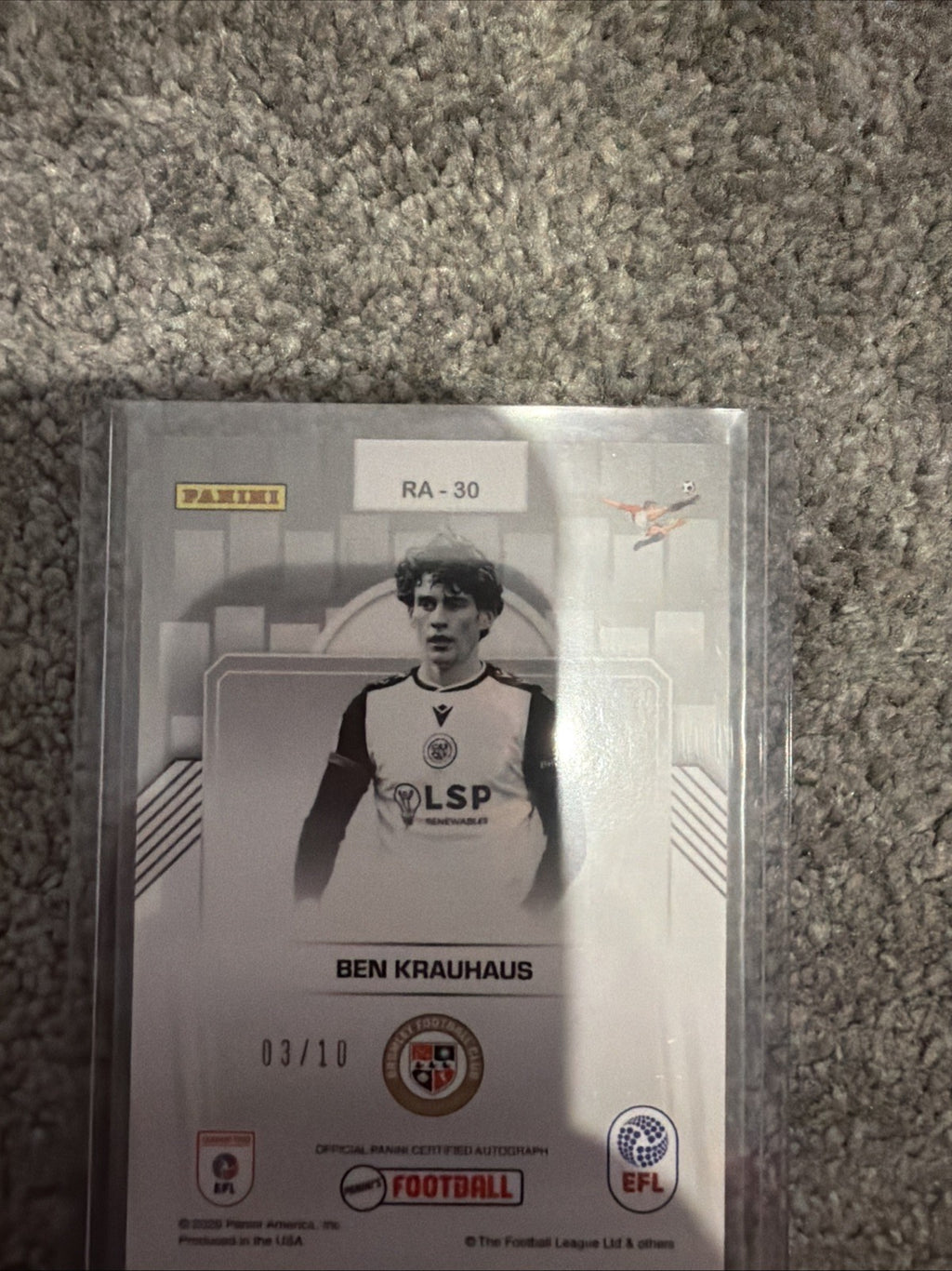 Ben Krauhaus rookie auto 03/10  bromley Panini EFL 2025/2026