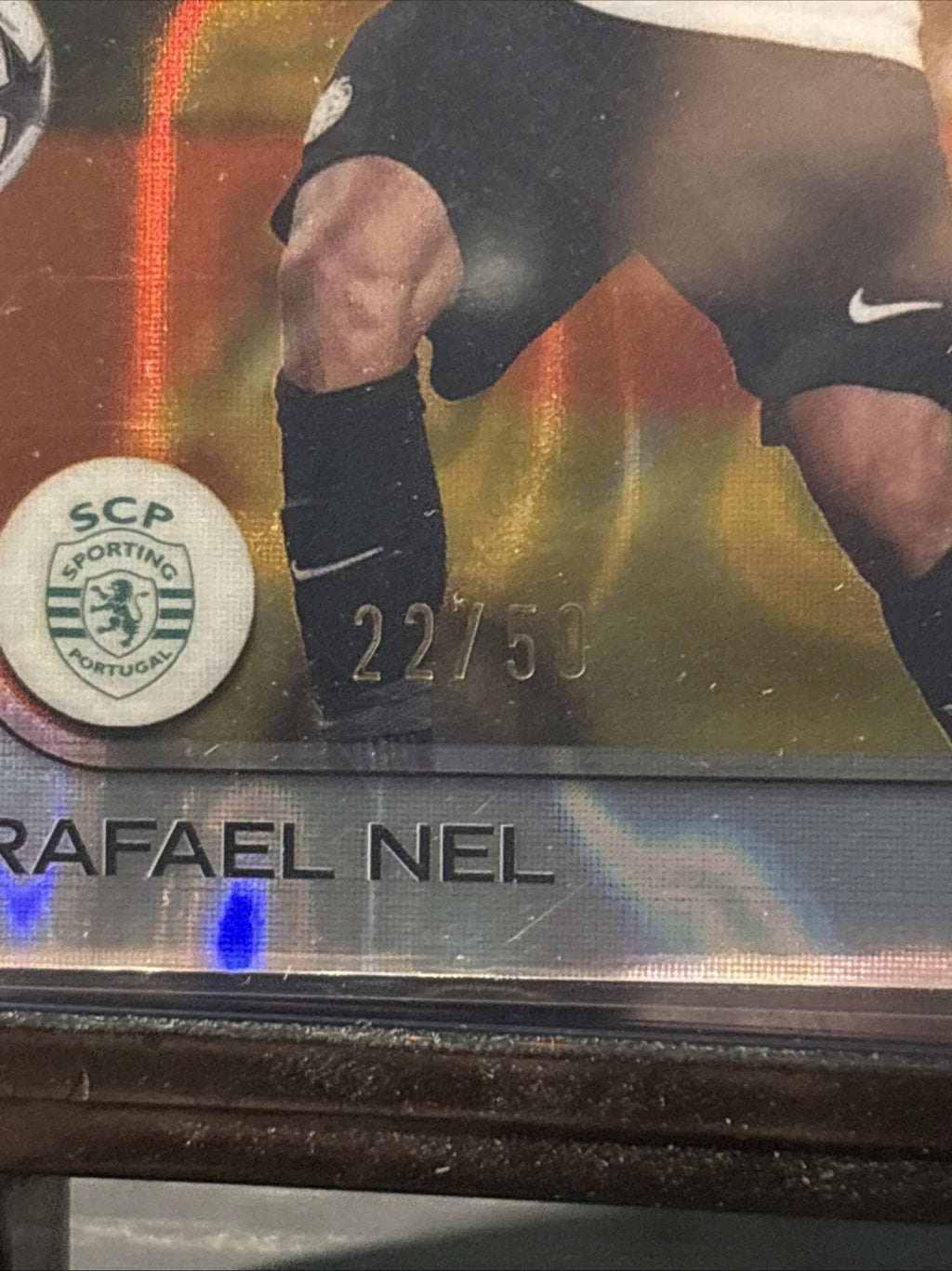 2024-25 Topps Chrome UEFA Rafael Nel Rookie RC Gold Lava 22/50 Sporting CP