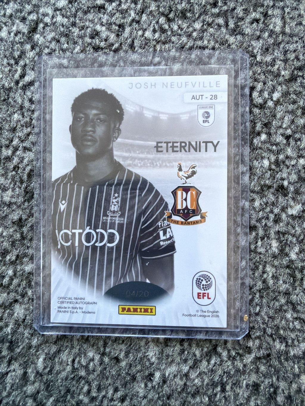 Josh neufville Signed Auto /20 New Efl Eternity 4/20