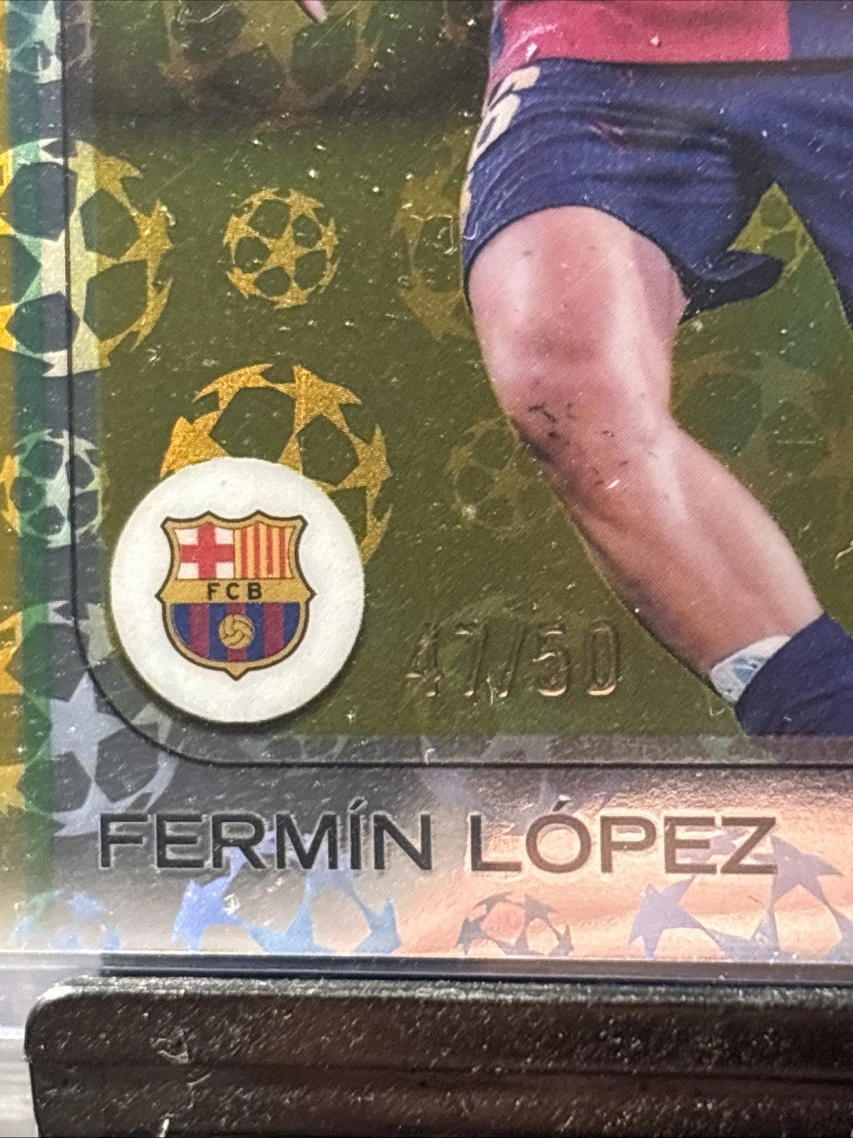 Topps Chrome UCC 24/25 Logofractor Exclusive Fermin Lopez /50 Gold Starball