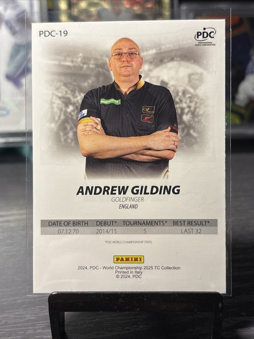 2025 Panini PDC World Championship Darts ANDREW GILDING PDC-19 First Edition