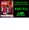 Panini WSL 2026 Sticker Collection - Individual Stickers #347-511
