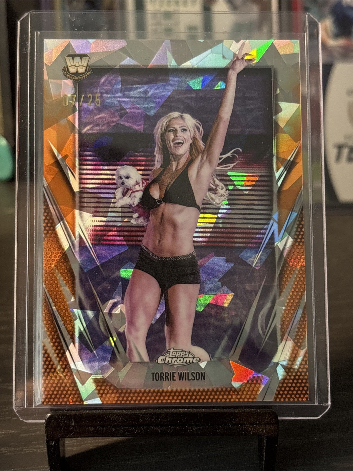 Torrie Wilson 2026 Topps Chrome WWE #66 Orange Sapphire Refractor /25