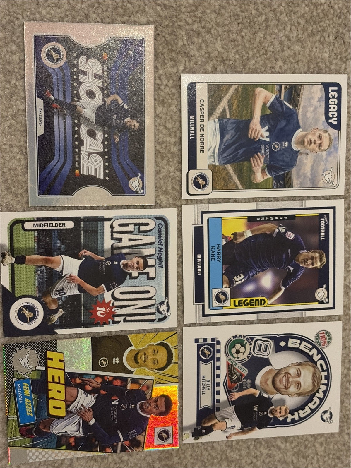 6 x Panini EFL Premium 2026 Millwall Base & Inserts Bundle - No Duplicates