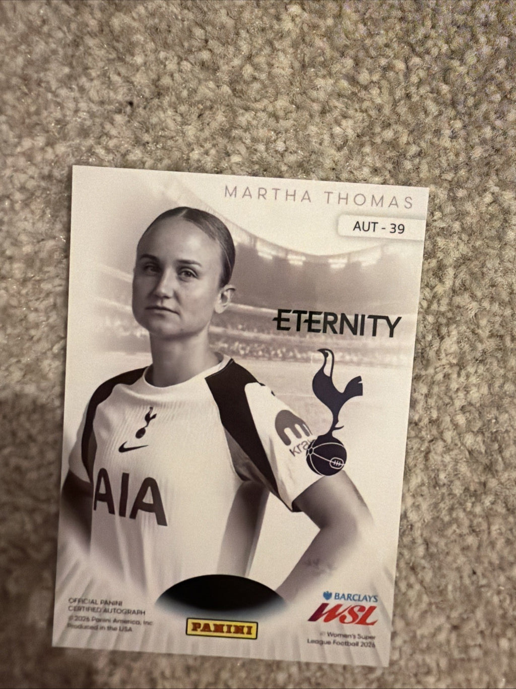 Panini Eternity WSL 25/26 Martha Thomas Auto Tottenham Autograph Card