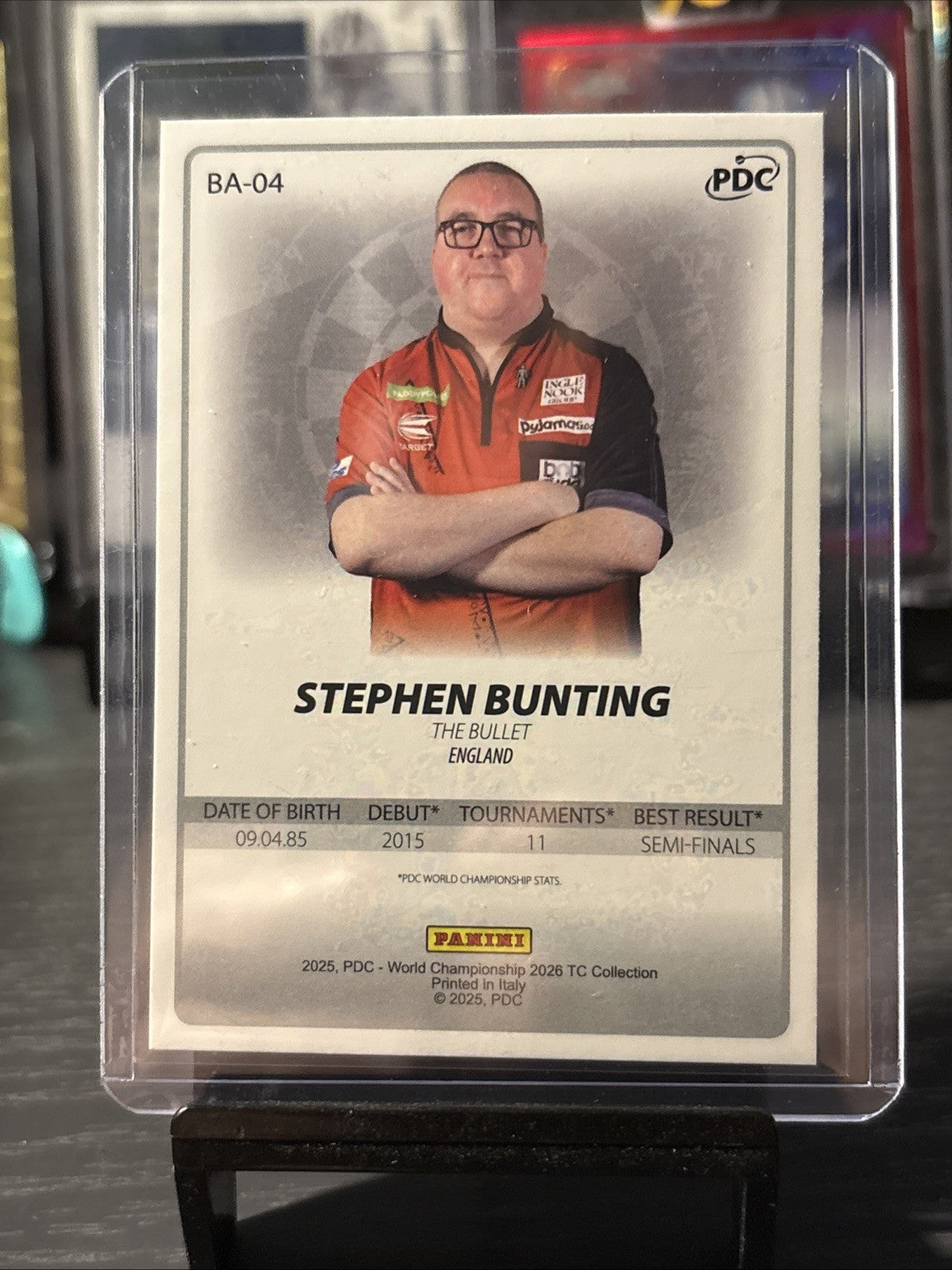 Panini | PDC World Championship 2026  | BA-04 Pink Laser  | Stephen Bunting