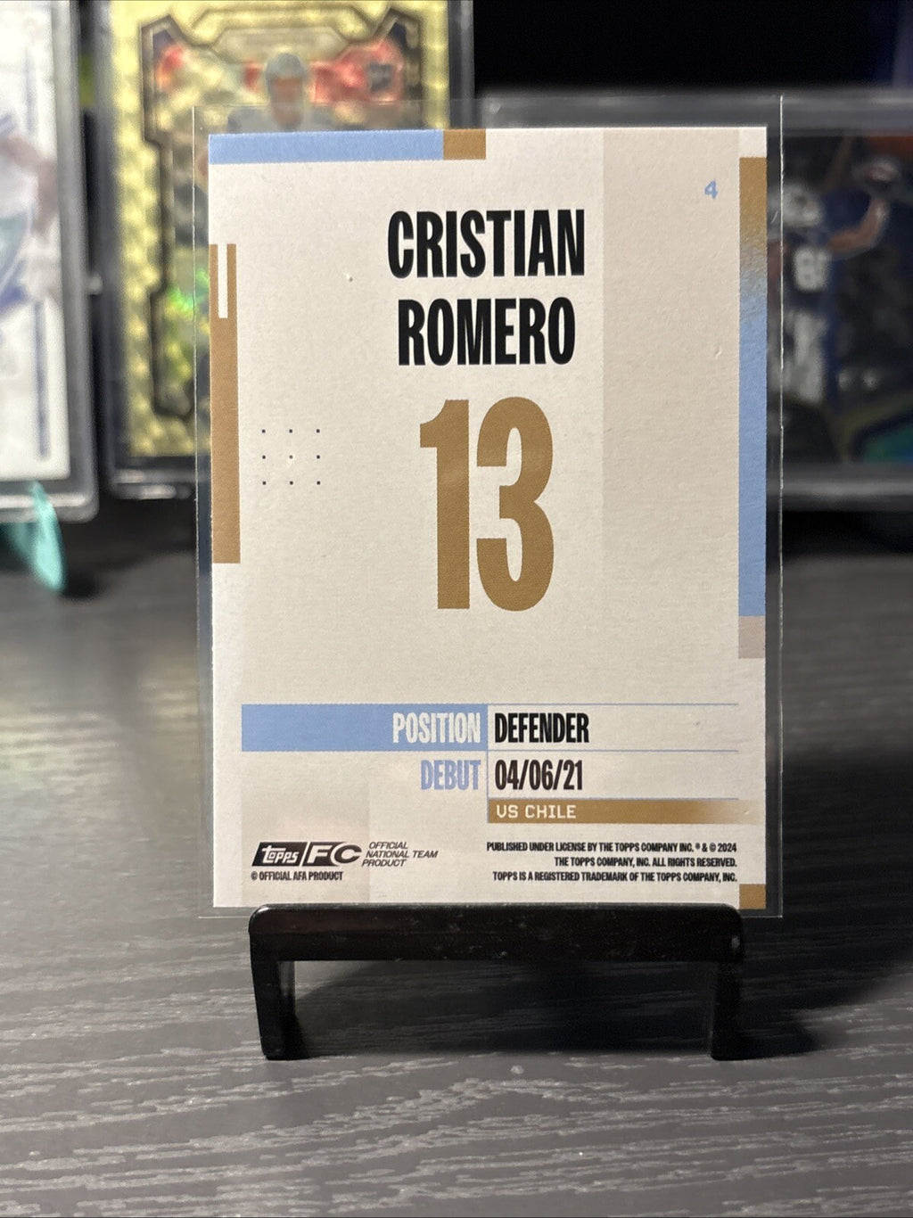 Cristian Romero Argentina Base 2024-25 Topps Team Set #4