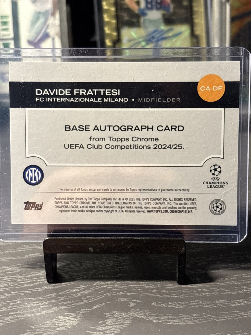 Topps UCC Chrome 2024/25 Davide Frattesi Gold Wave Auto /50 Inter Milan