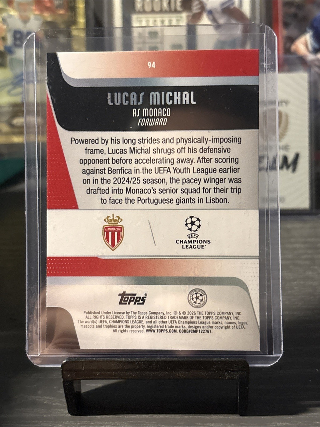 2025-26 Topps UCC Flagship Rookie Gold Raindrop /50 Lucas Michal Monaco