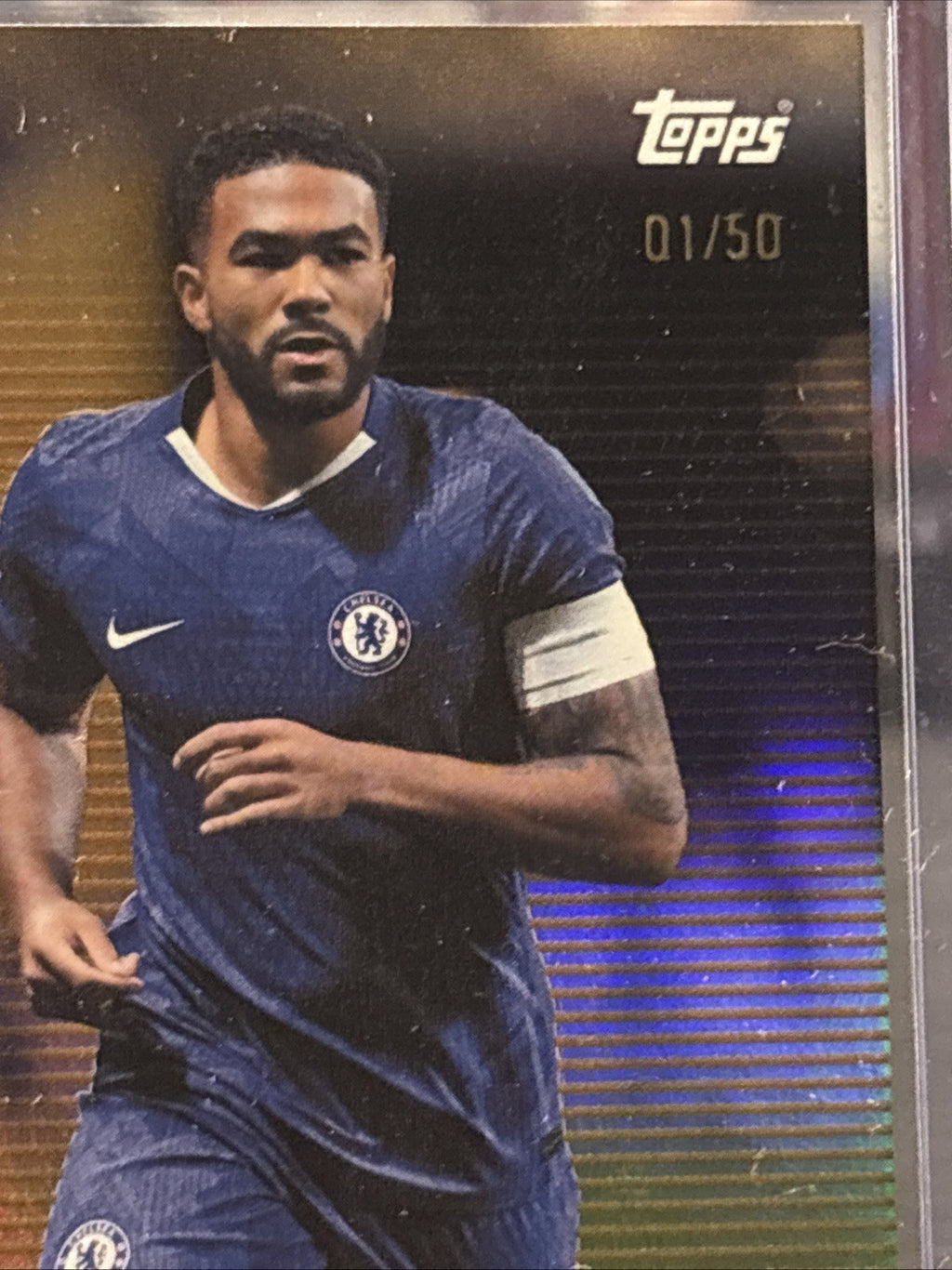 TOPPS CHELSEA TEAM SET 2025 REECE JAMES CHELSEA PARALLEL 01/50 GOLD