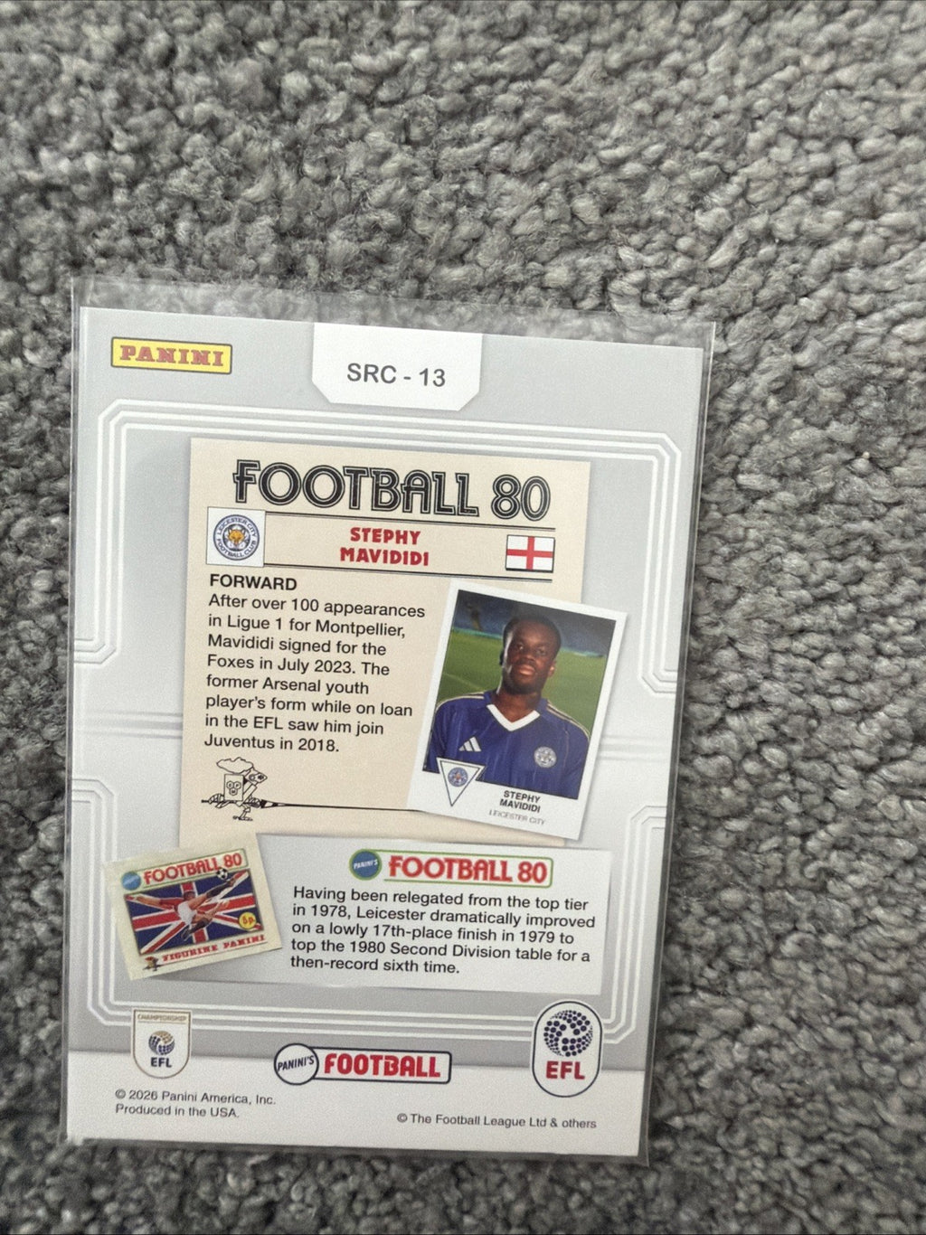 2025-26 Panini EFL Premium Sticker Rewind Leicester City Stephy Mavididi