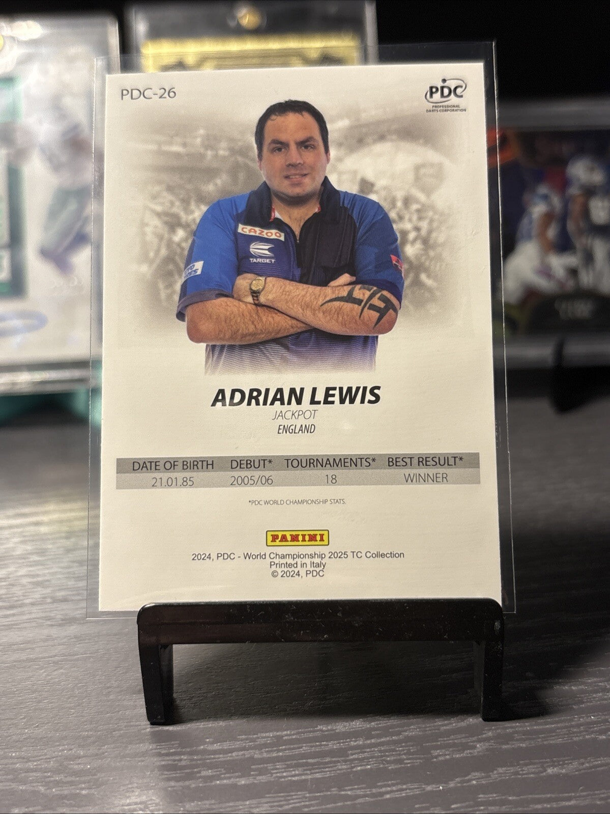 Panini PDC 2025 World Championship Darts Adrian Lewis Base Card PDC-26 1st Ed