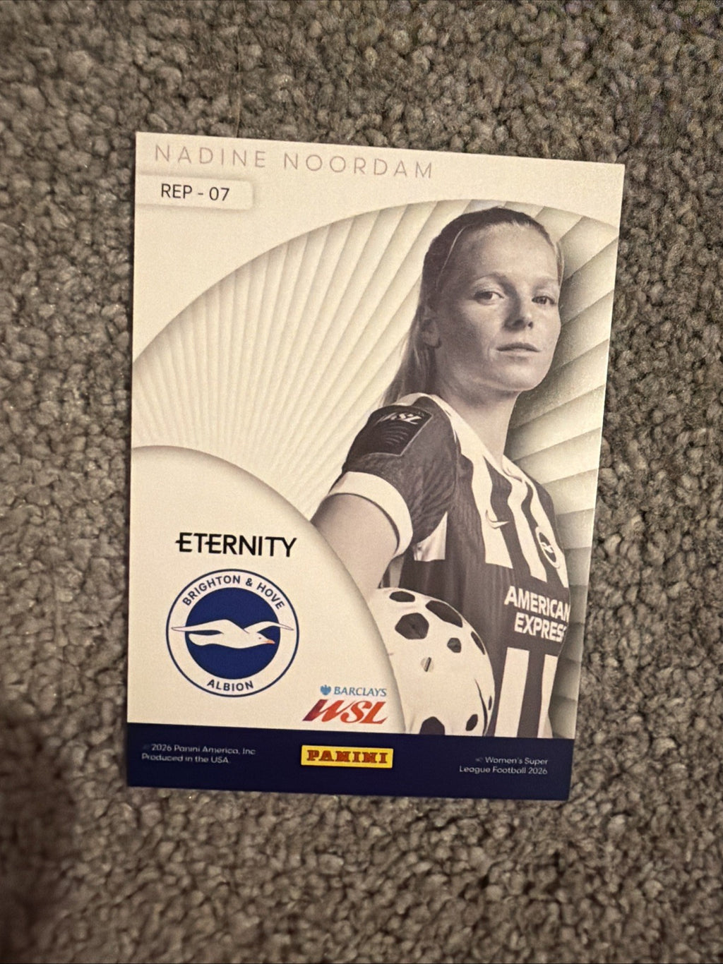 Panini Barclays WSL Eternity Nadine Noordam Brighton Hove Albion Represent 5/5