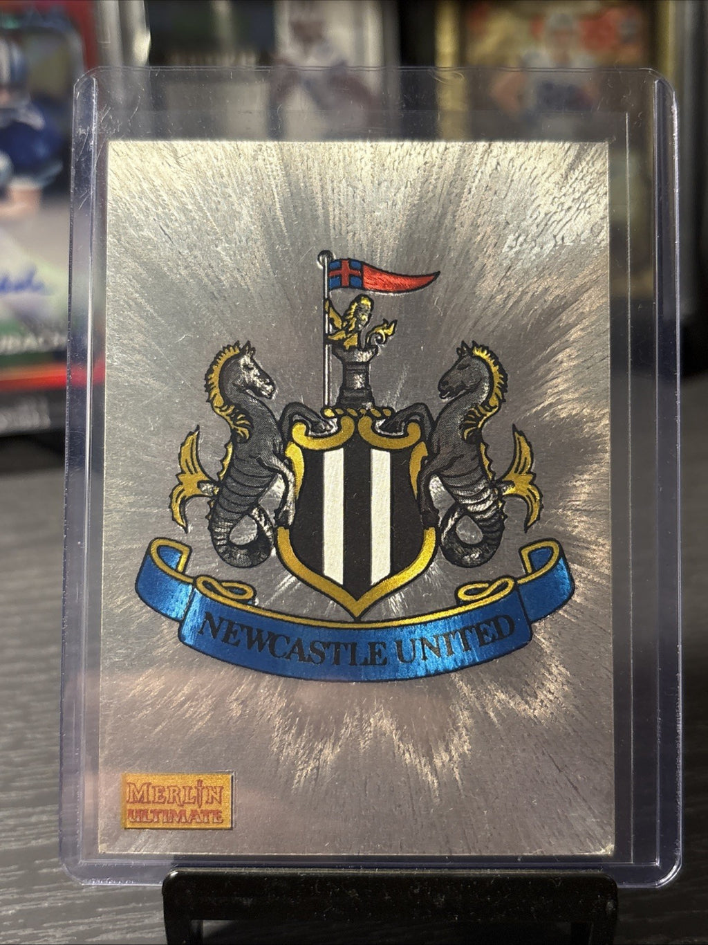 1995-96 Merlin Ultimate - #145 Newcastle United Foil Badge Logo Card **SCARCE**