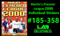 Merlin's Premier League 2000 Individual Stickers #185-358 Complete Your Set