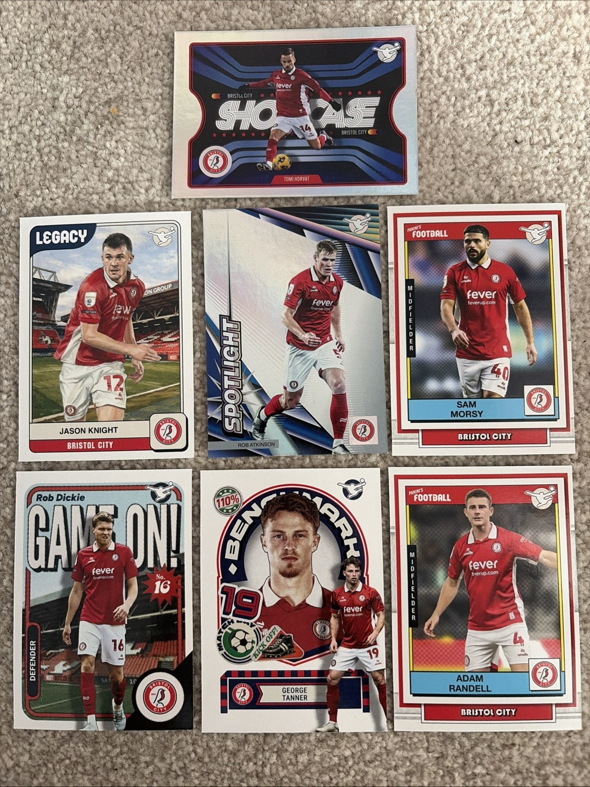 7 x Panini EFL Premium 2026 Bristol City Base & Inserts Bundle - No Duplicates