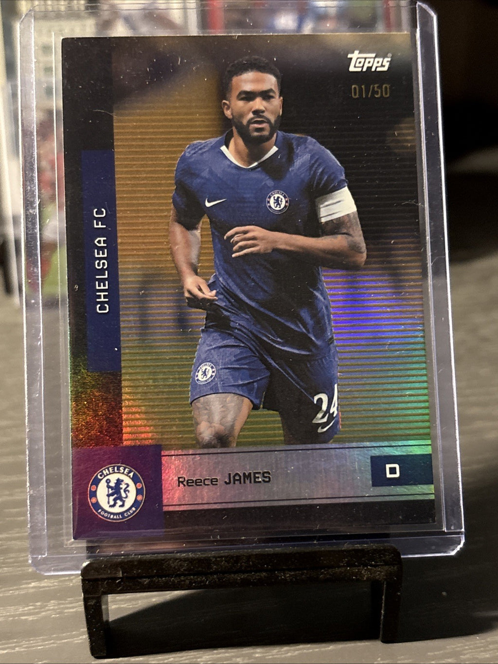 TOPPS CHELSEA TEAM SET 2025 REECE JAMES CHELSEA PARALLEL 01/50 GOLD
