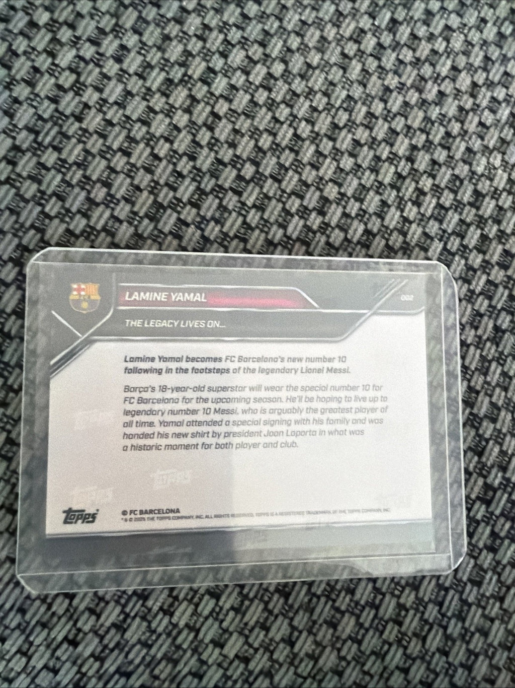 2025 Topps Now The Legacy Lives On #002 Lamine Yamal & Lionel Messi FC Barcelona