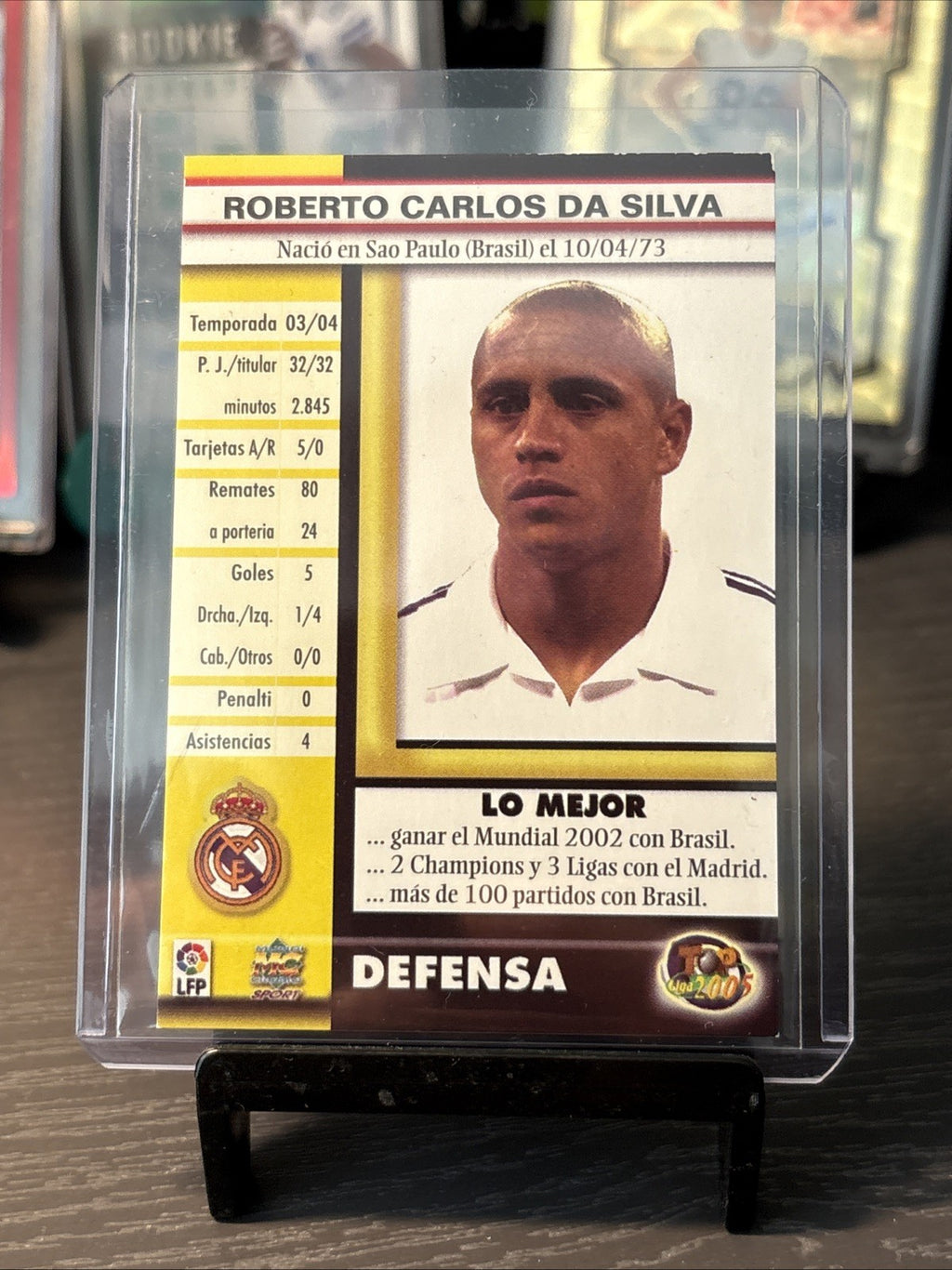 Roberto Carlos 2004-05 Mundicromo Top Liga 2005 Top 3 Refractor Real Madrid