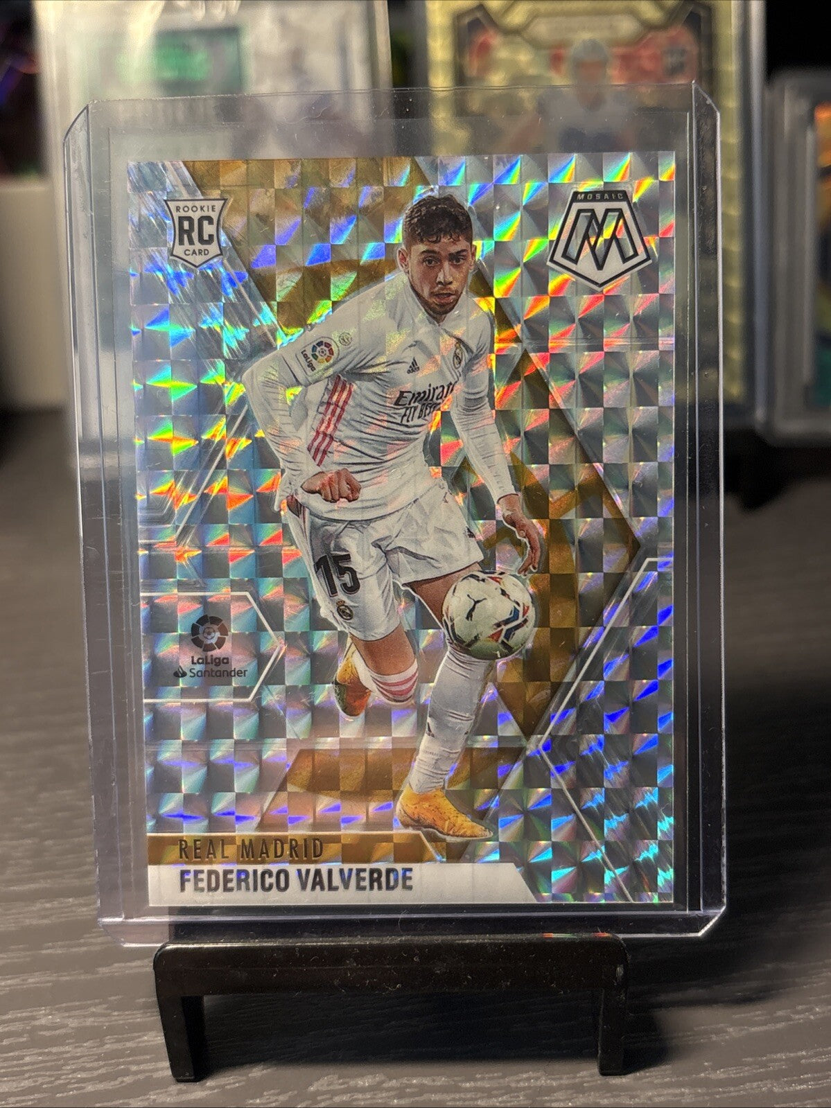 2020-21 Panini Mosaic La Liga Federico Valverde Silver Mosaic Prizm Rookie