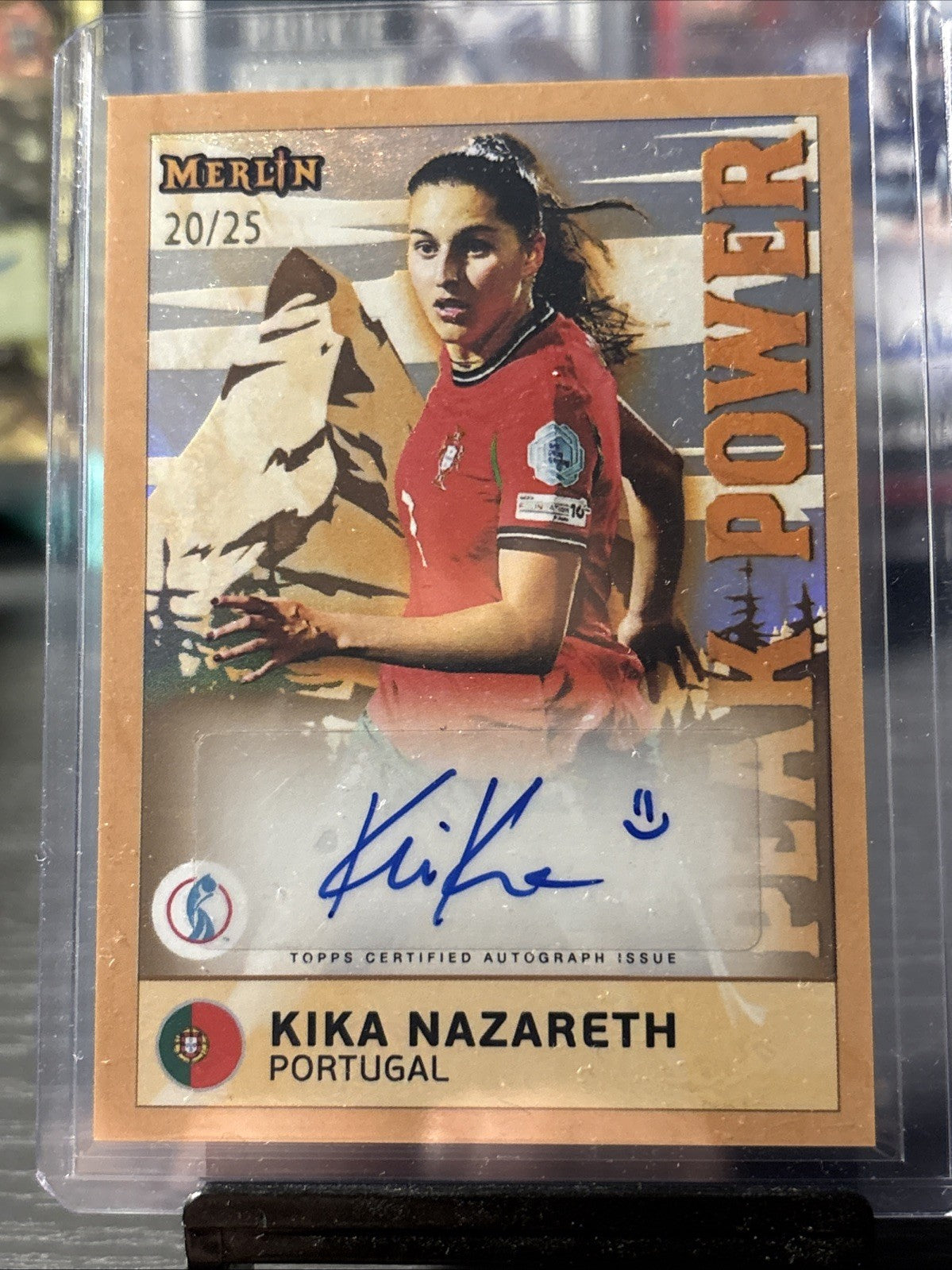 Topps Merlin Women’s Euros 2025 Kika Nazareth Peak Power Auto /25 Portugal