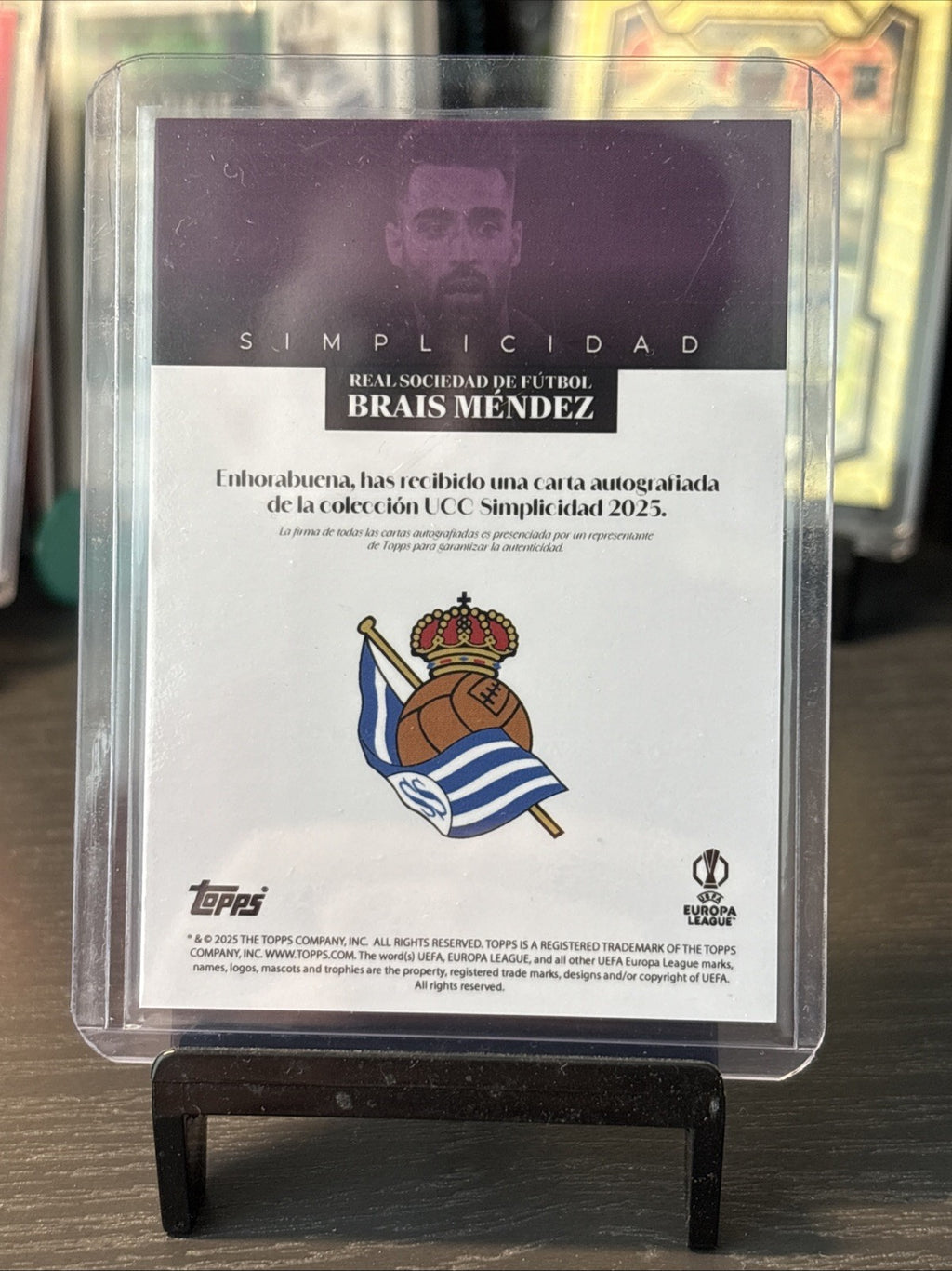 Topps Simplicidad 2025 Brais Mendez Auto /25 Real Sociedad (Spanish exclusive)