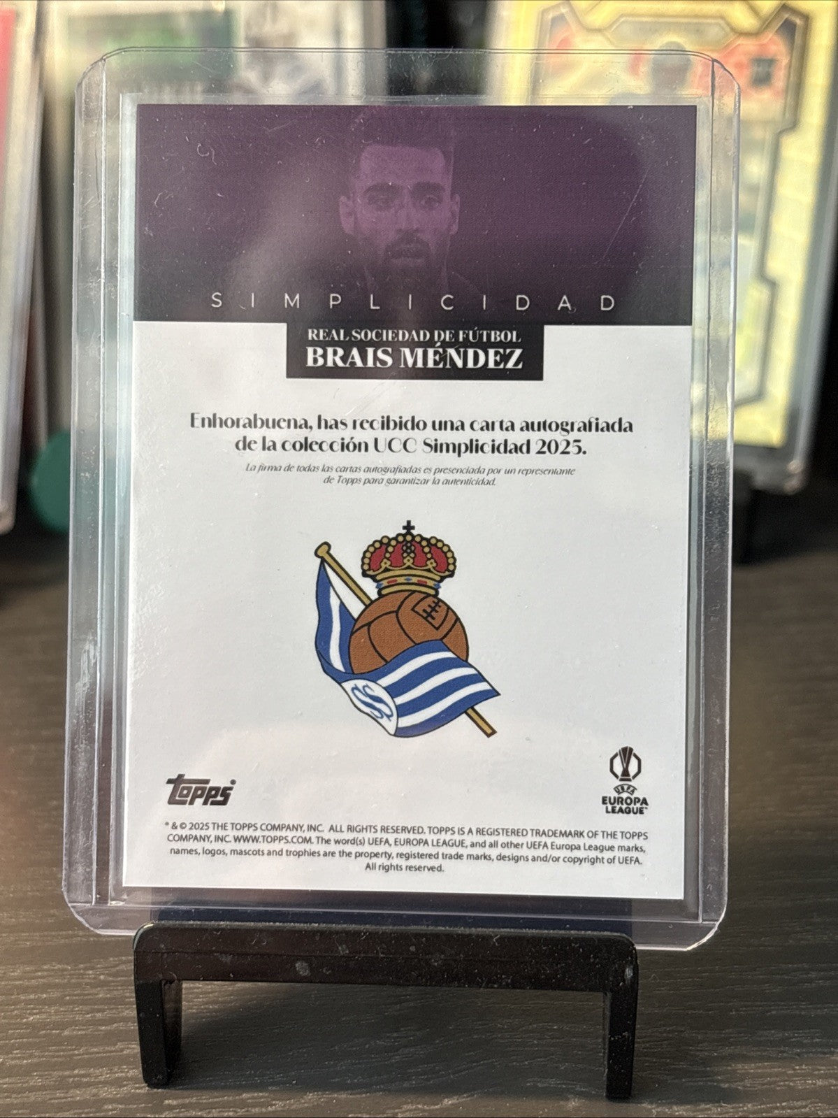 Topps Simplicidad 2025 Brais Mendez Auto /25 Real Sociedad (Spanish exclusive)