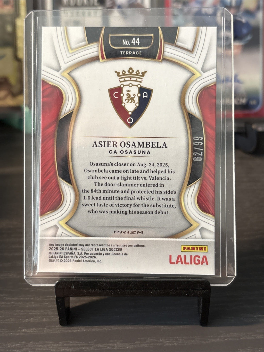 Panini Select La Liga 2025/25 Asier Osambela Pink Mojo /99 CA Osasuna