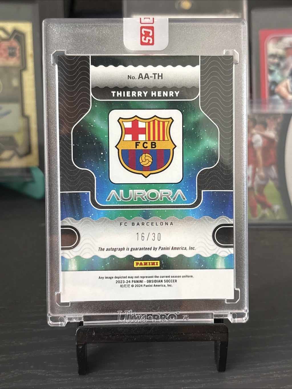 2023-24 Panini Obsidian Thierry Henry /30 FC Barcelona Aurora AUTO