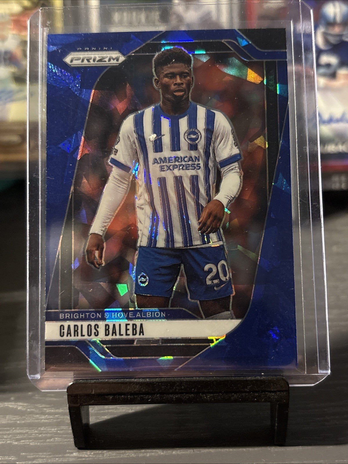 Panini Prizm 2024/25 Carlos Baleba /75 Blue Cracked Ice
