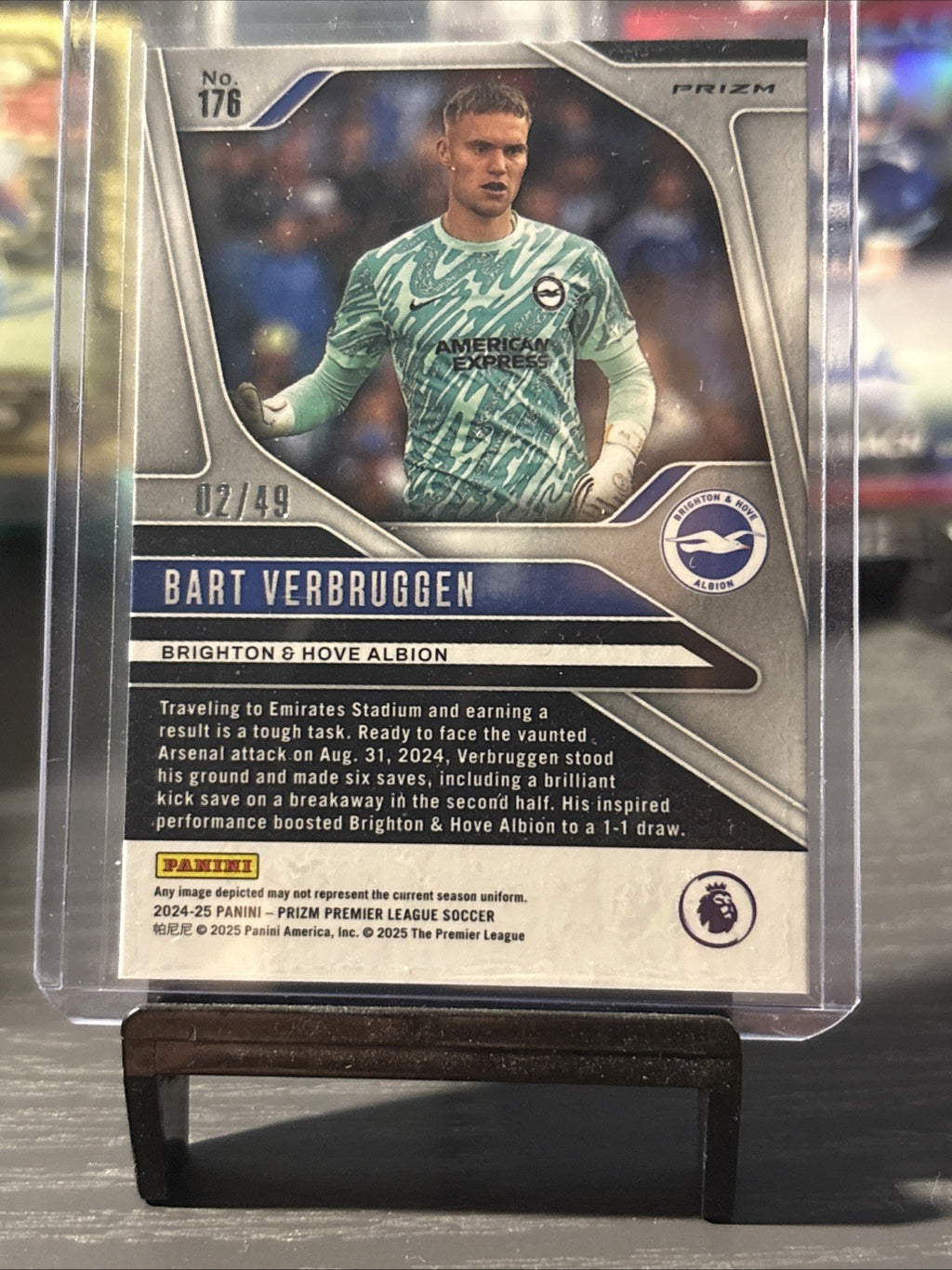 2024-25 BART VERBRUGGEN 44/49 PANINI PRIZM PREMIER LEAGUE VELOCITY RED