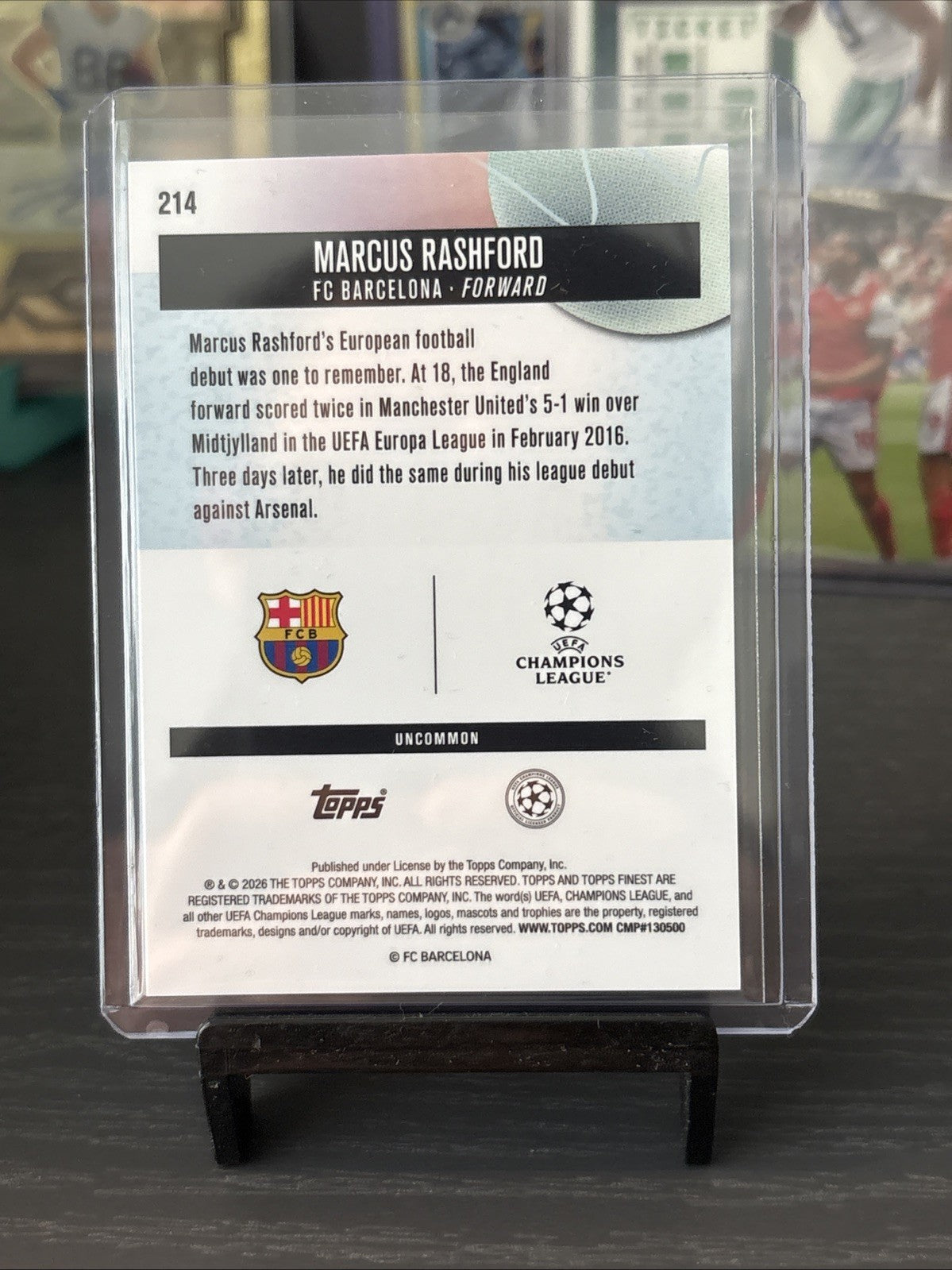 Topps Finest UEFA Champions League Marcus Rashford FC Barcelona #82 /99