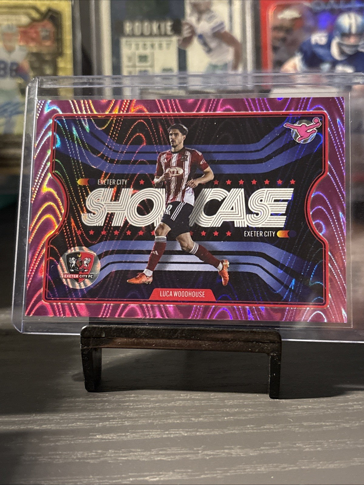Luca Woodhouse 2026 Panini Football EFL Showcase Pink /25 Exeter City 06/25