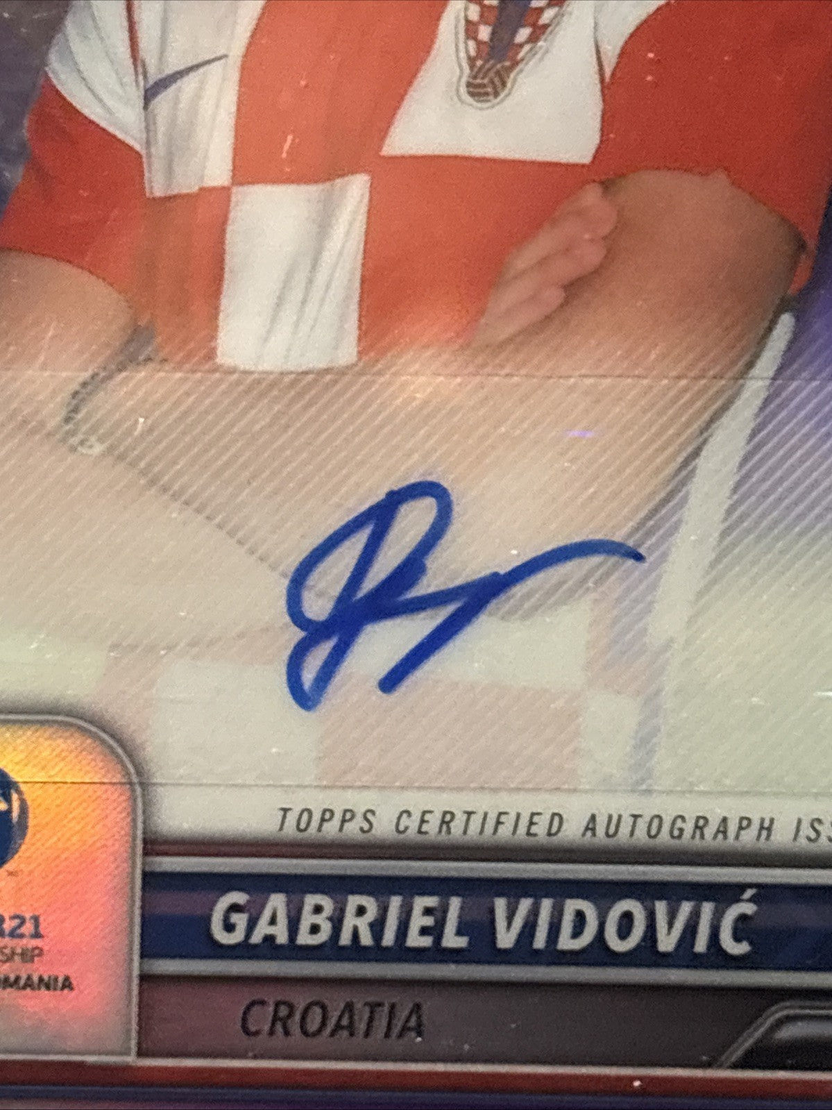 Topps Bowman Chrome Under 21 2023 Gabriel Vidovic Croatia 1st Auto Purple /250