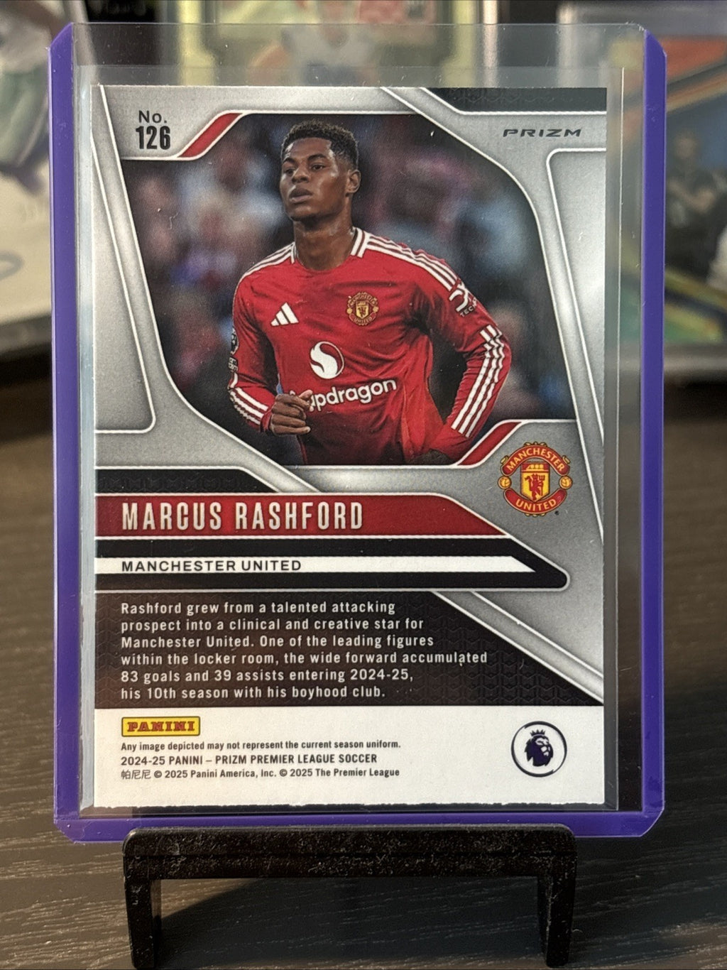 Panini Premier League Prizm 2024/25 Marcus Rashford Red White Blue Scope
