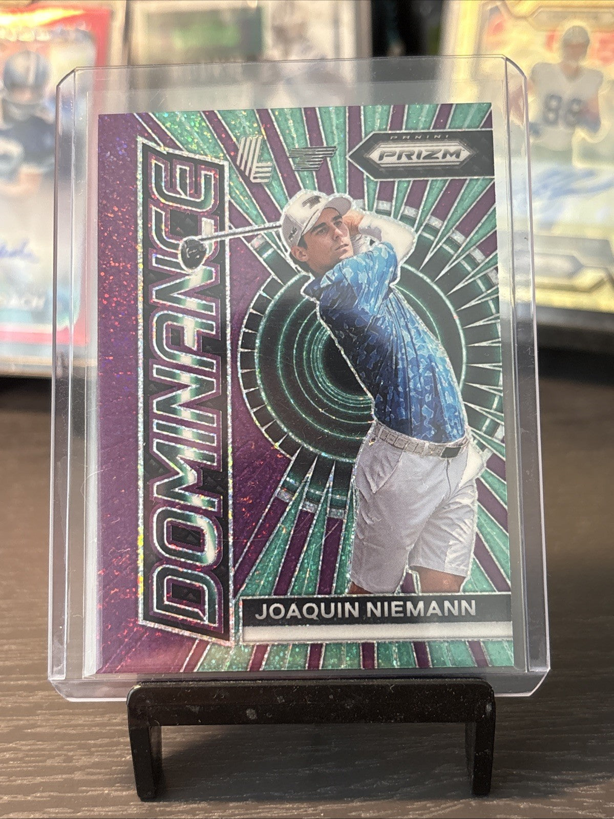 2024 Prizm LIV Golf - Joaquin Niemann - Purple Pulsar Glitter Dominance Insert