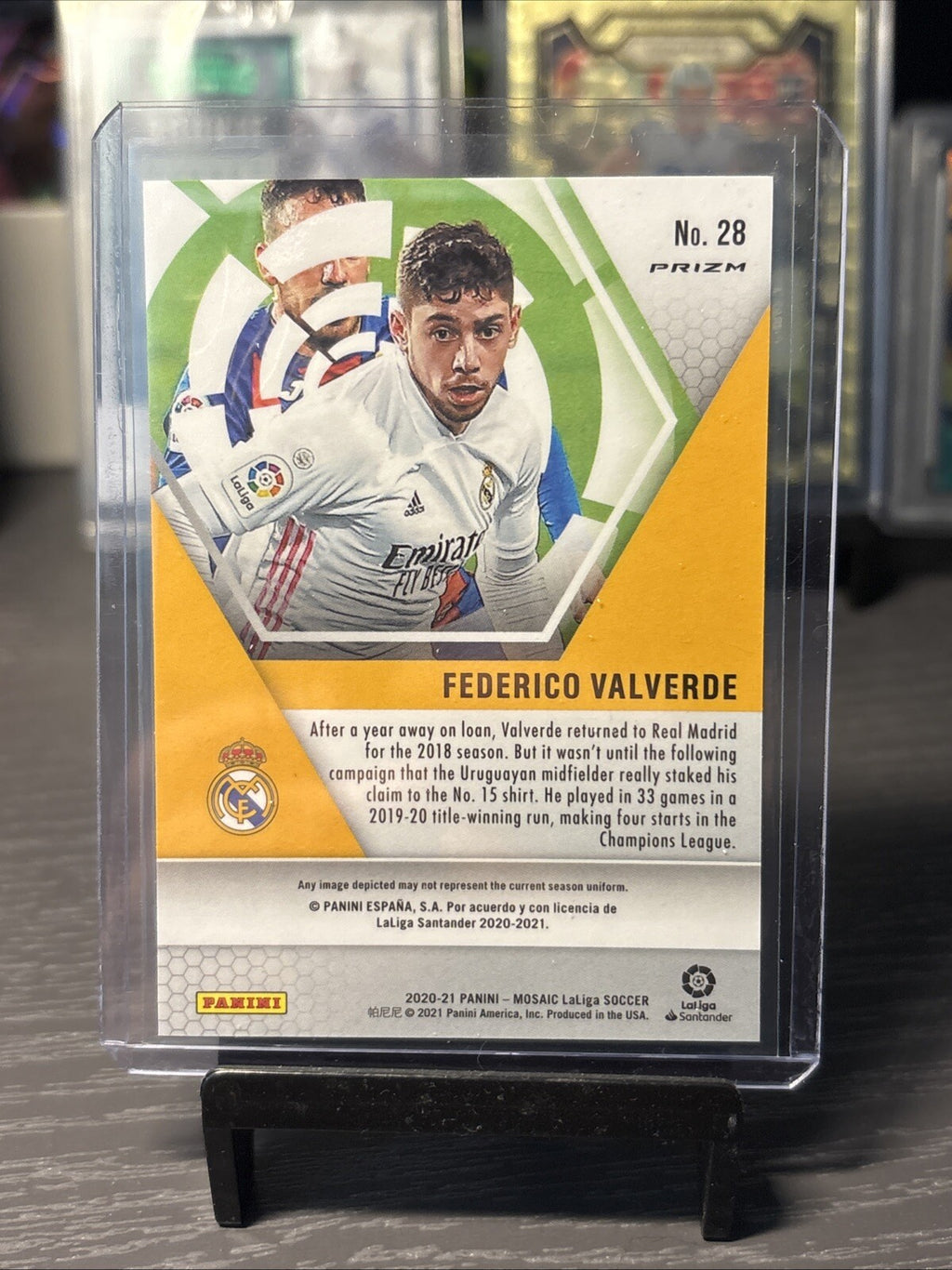 2020-21 Panini Mosaic La Liga Federico Valverde Silver Mosaic Prizm Rookie